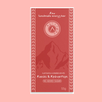 Μπάρα Ενέργειας Raw Κακάο & Κράνμπερι Αχταρμάς 55gr
