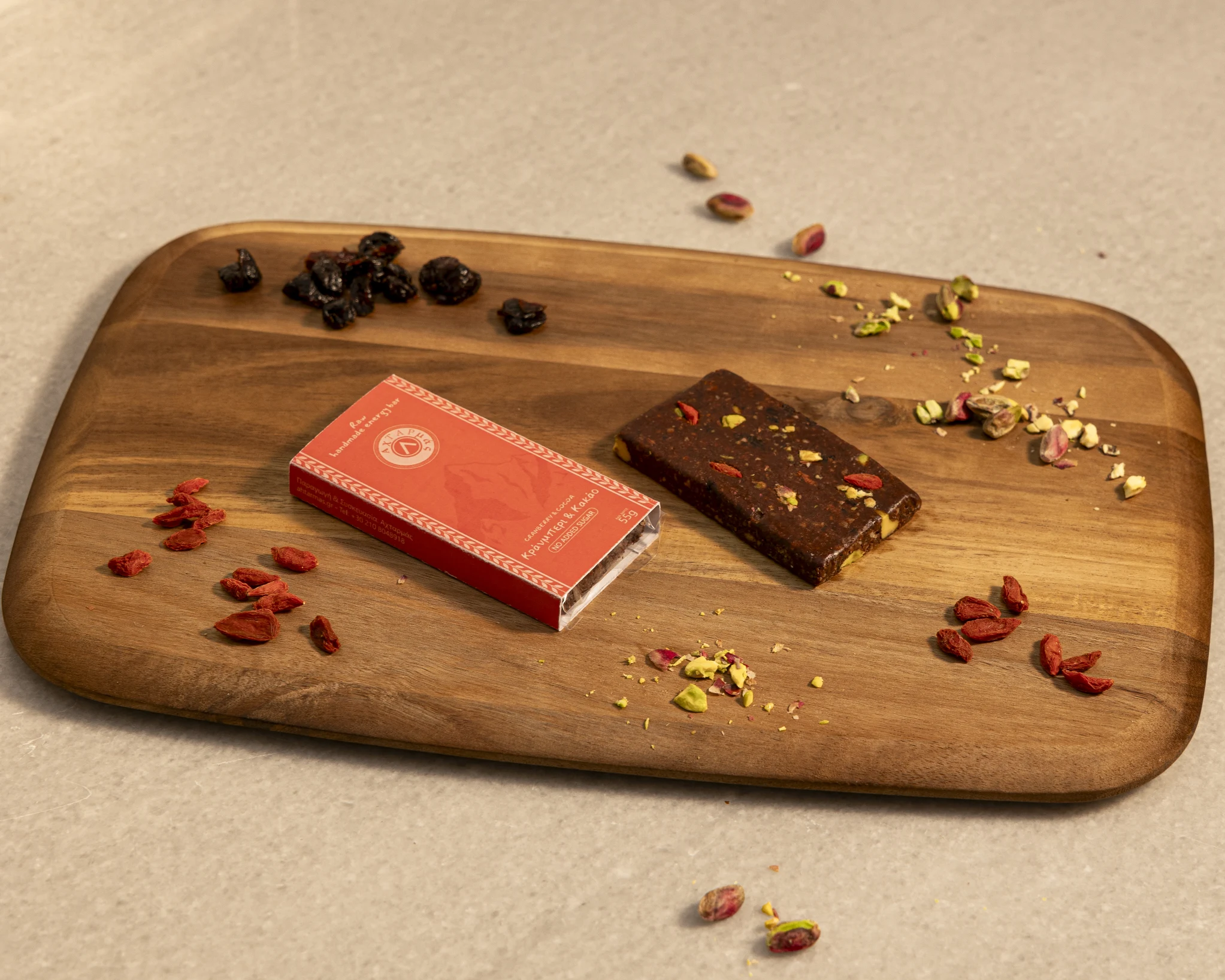 Raw Energy Bars, Cocoa & Cranberries, Packaged, Landscape