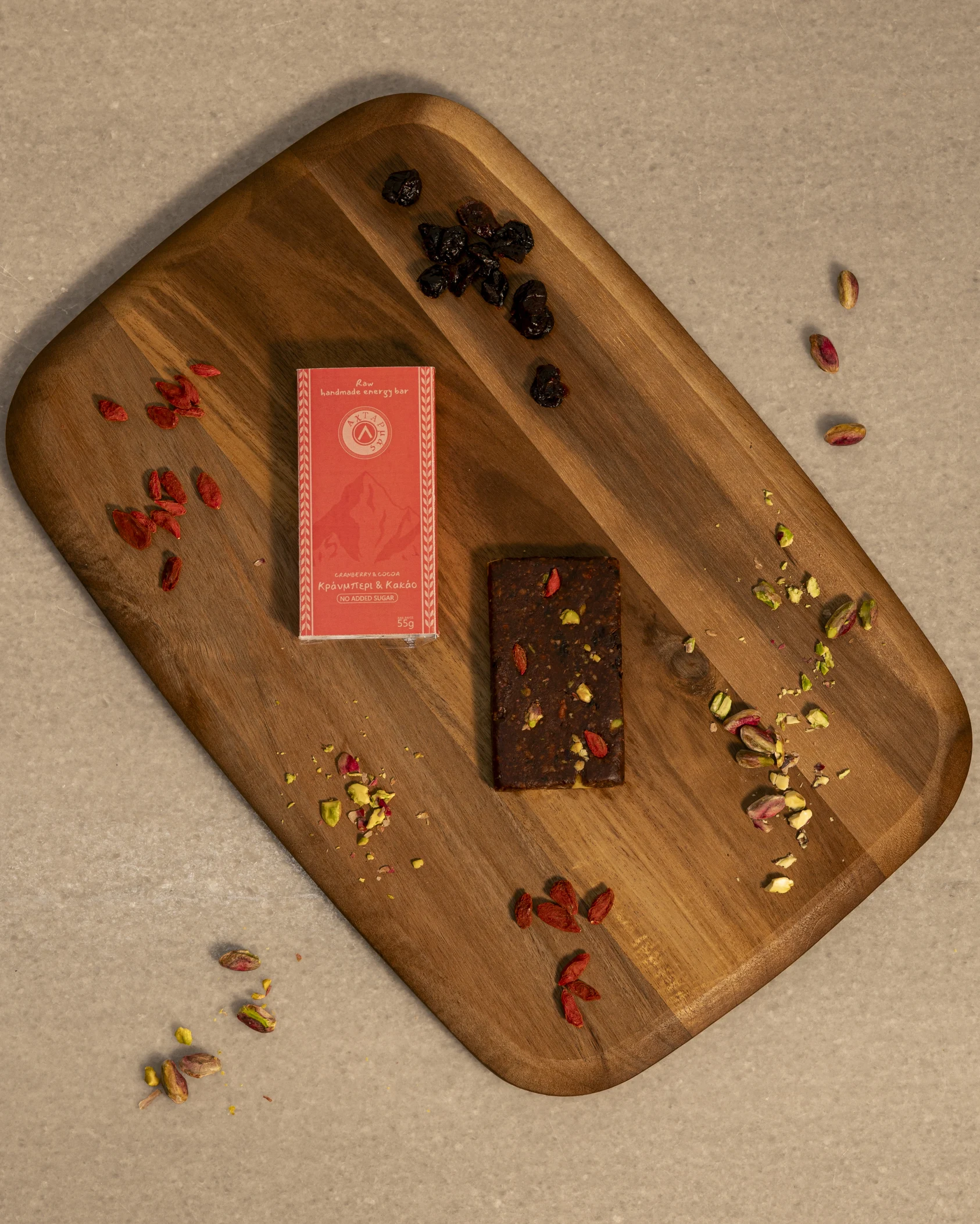 Raw Energy Bars, Cocoa & Cranberries, Unpackaged, Portrait