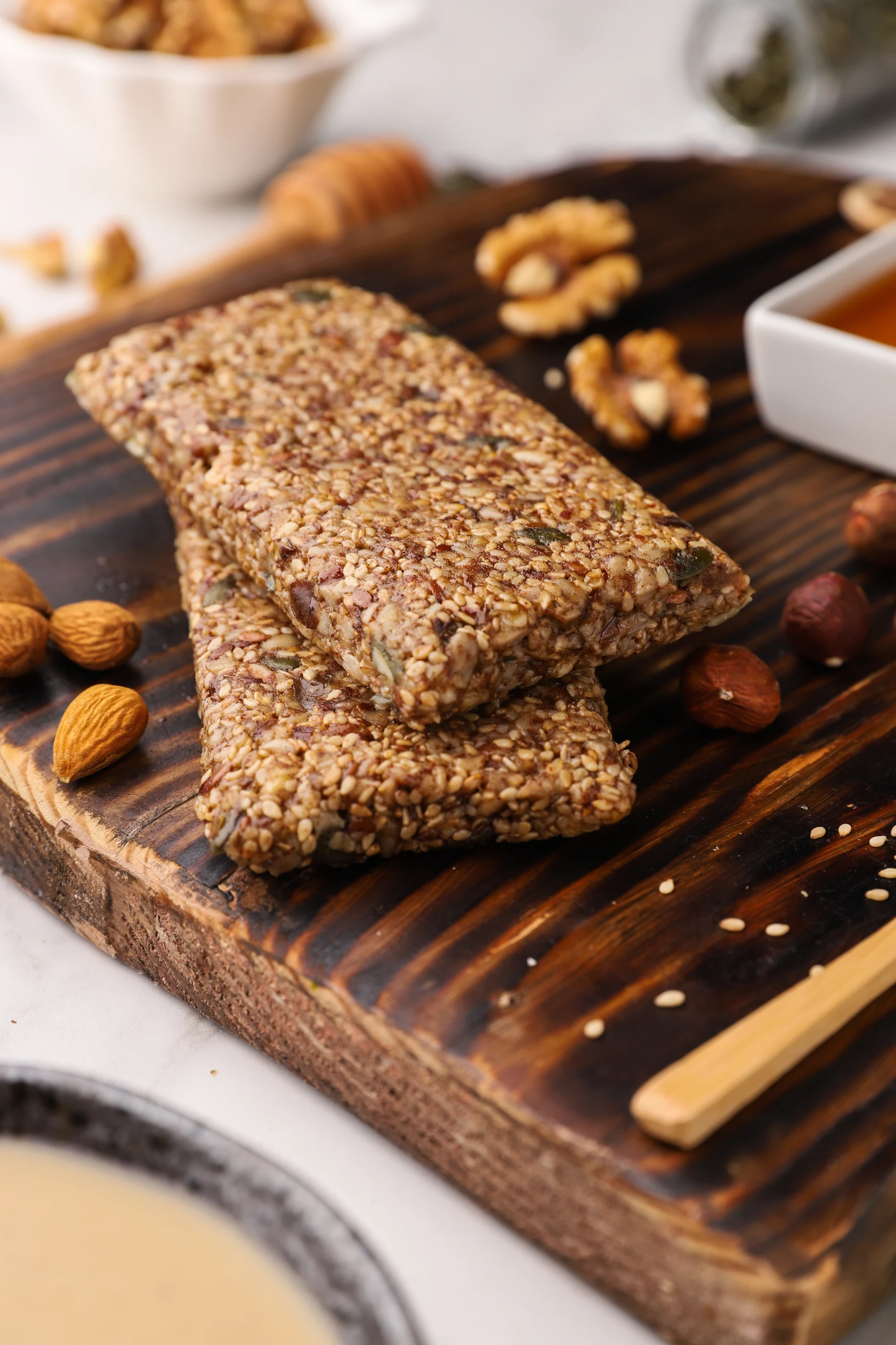 Raw Energy Bars, Honey & Sesame, Unpackaged, Portrait