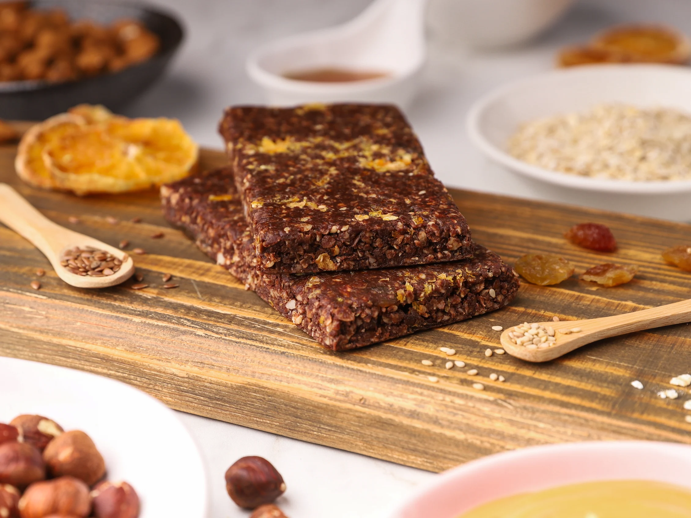 Raw Energy Bars, Peanut Butter & Orange, Unackaged, Landscape