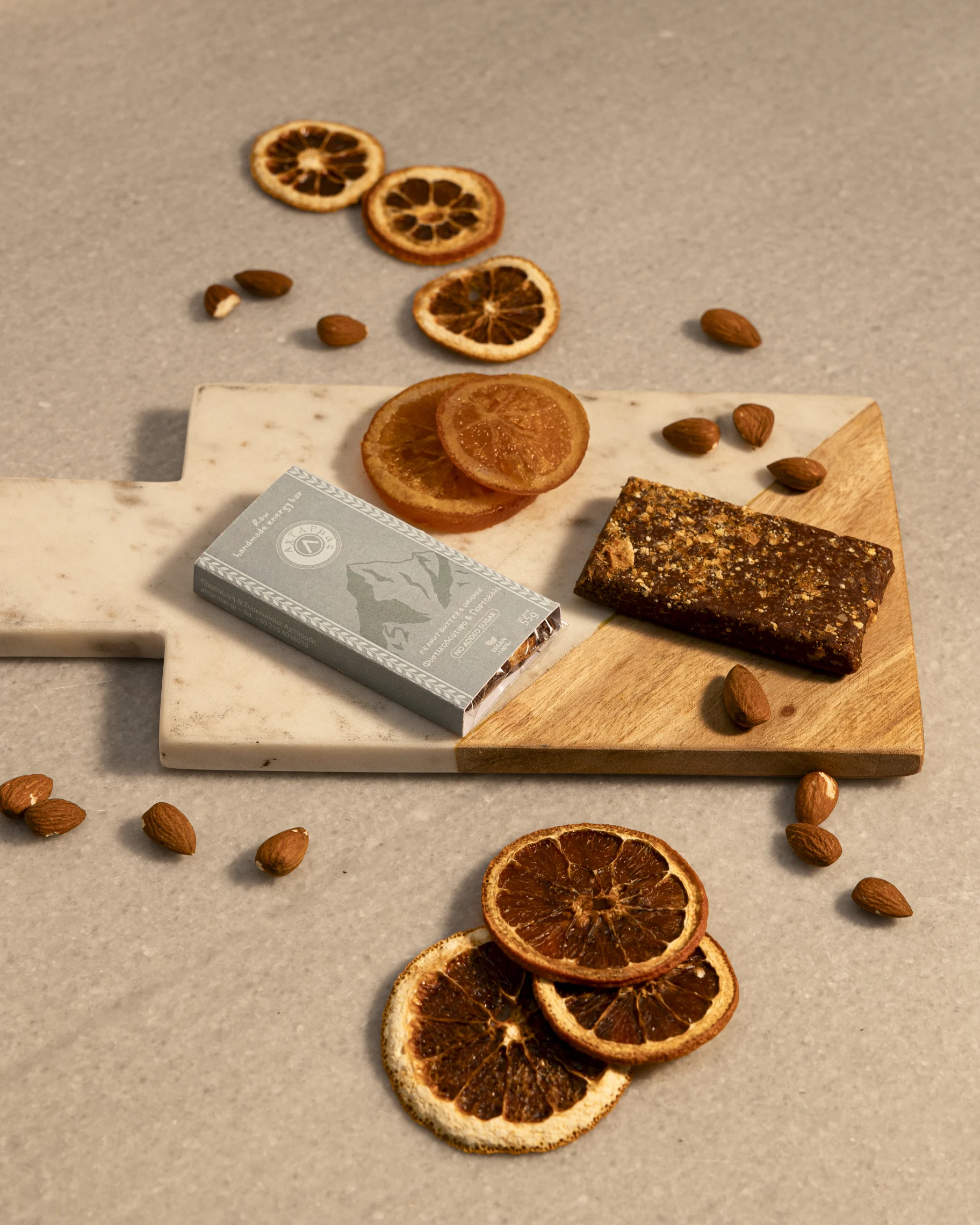 Raw Energy Bars, Peanut Butter & Orange, Packaged, Portrait